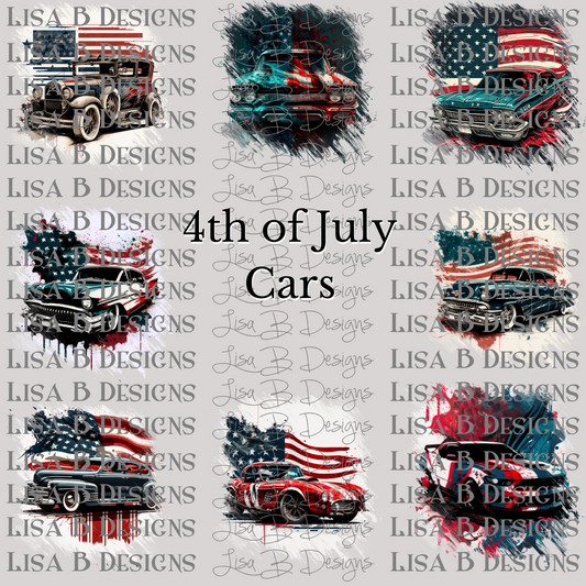 4th of July Cars AI Clip Art Bundle